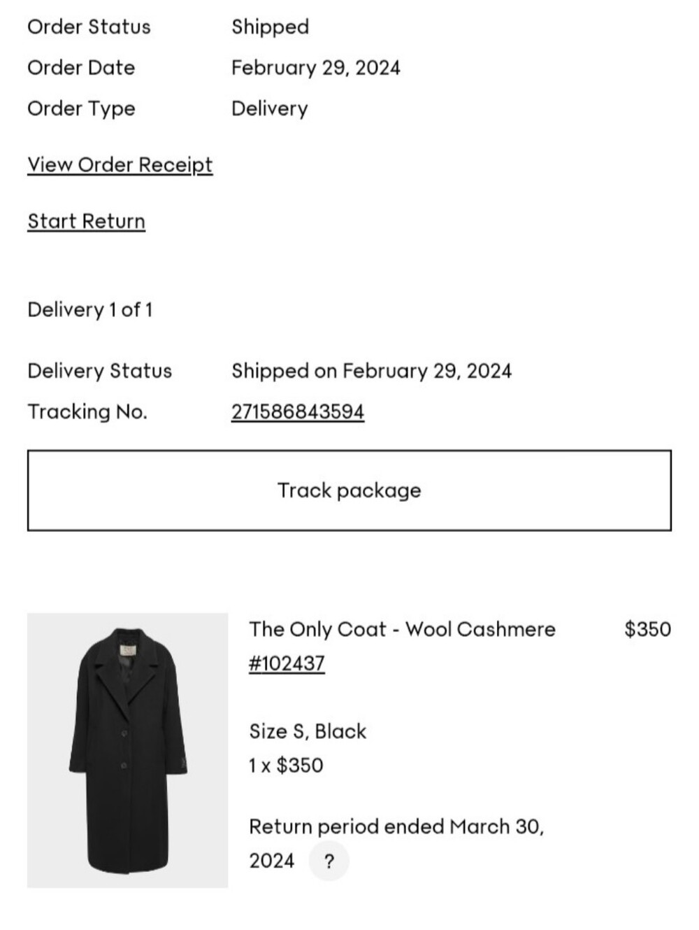 Aritzia The Only Coat - Wool Cashmere - Picture 12 of 12
